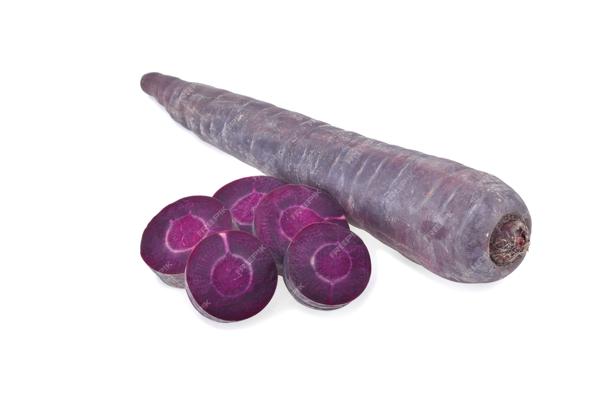 Premium Photo | Fresh Purple Carrot Isolated On White